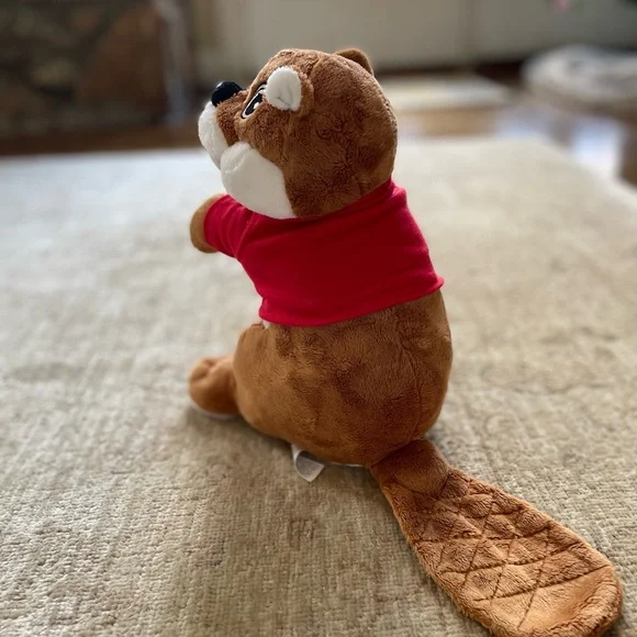 Brown and Red Stuffed Beaver Toy - Picture 3 of 7